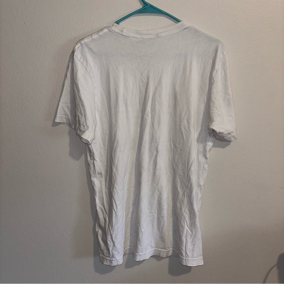 Adidas White Tee with Black Trefoil Logo Approx L - Picture 3 of 6